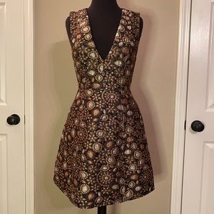 Alice + Olivia V-Neck Dress w Pockets Size 4